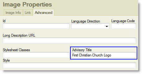 Advisory title field illustration