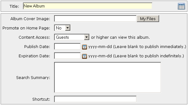 Add New Album Add New Album