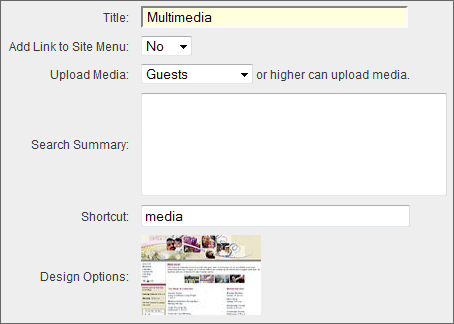 Media Manager Settings Media Manager Settings