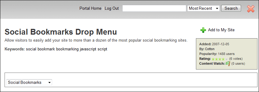 Content Portal Panel View Content Portal Panel View