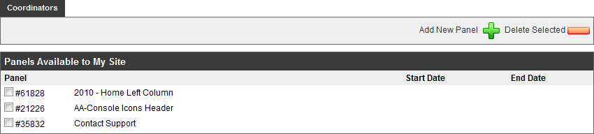 Panels Listing