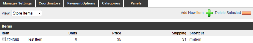 Store Item Listing Store Item Listing
