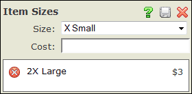 Item Sizes